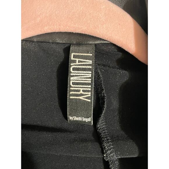 LAUNDRY BY SHELLI SEGAL BLACK L/S DRESS WITH FAUX LEATHER - Picture 3 of 13